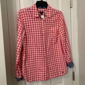 Talbots MP long sleeve pink check